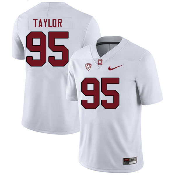 Men #95 Aristotle Taylor Stanford Cardinal College Football Jerseys Sale-White